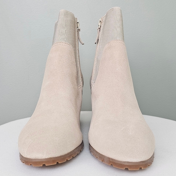 New Violet & Red Loaded Knit Cuff Tan Ankle Bootie Women Size 9.5 - Picture 4 of 16